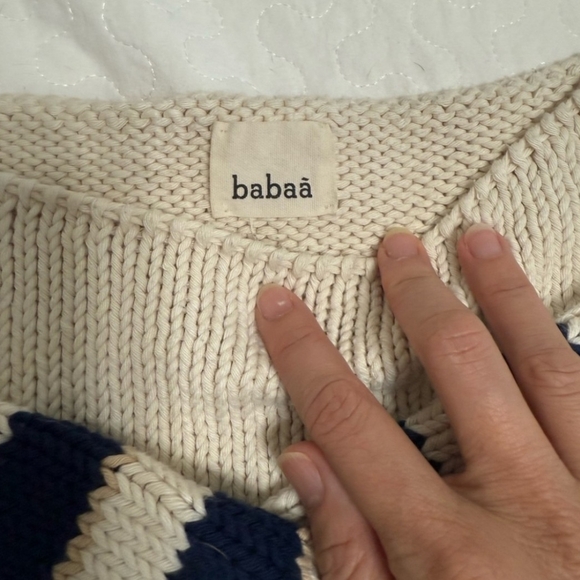 Babaa No.3 Cream and Navy Striped Sweater - Picture 4 of 7